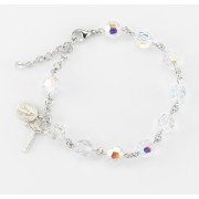 8mm Finest Rosary Bracelet w/ Sterling Silver Medals - Boxed