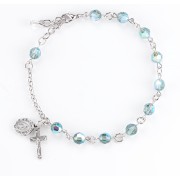 6mm Finest Erinite Rosary Bracelet w/Silver Oxidized Medals - Boxed