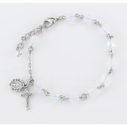 6mm Finest Opal Rosary Bracelet w/Silver Oxidized Medals - Boxed