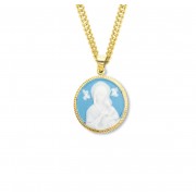 Gold Over Sterling Genuine Cameo OL of Perpetual Help 20" Chain - Boxed - Necklace