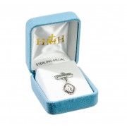Sterling Silver Small Miraculous W/ Goldchild Pin - Boxed Sterling Silver Small Miraculous W/ Goldchild Pin - Boxed