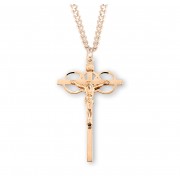 16kt Gold Over Sterling Silver Wedding Crucifix w/24" Chain - Boxed - Necklace 16kt Gold Over Sterling Silver Wedding Crucifix w/24" Chain - Boxed - Necklace