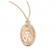 16kt Gold Over Sterling Small Oval Miraculous Medal 18" Chain - Boxed - Necklace