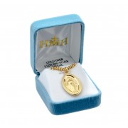 16kt Gold Over Sterling Medal Oval Miraculous w/24" Chain - Boxed - Necklace 16kt Gold Over Sterling Medal Oval Miraculous w/24" Chain - Boxed - Necklace