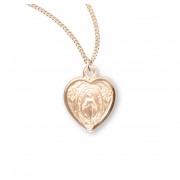 Gold Over Sterling Silver Heart Shaped Miraculous Medal - Necklace