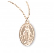 16kt Gold Over Sterling Silver Oval Miraculous Medal 18" Chain - Boxed - Necklace 16kt Gold Over Sterling Silver Oval Miraculous Medal 18" Chain - Boxed - Necklace