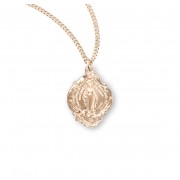 16kt Gold Over Sterling Silver Medal Baroque Miraculous 18" Chain - Boxed - Necklace 16kt Gold Over Sterling Silver Medal Baroque Miraculous 18" Chain - Boxed - Necklace