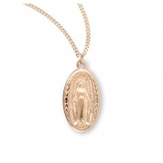 16kt Gold Over Sterling Silver Oval Miraculous 18" Chain - Boxed - Necklace 16kt Gold Over Sterling Silver Oval Miraculous 18" Chain - Boxed - Necklace