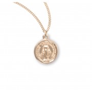 Gold Over Sterling Silver Round Miraculous Medal - Necklace