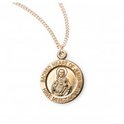 16kt Gold Over Sterling Round SHJ Medal 18" Chain - Boxed - Necklace