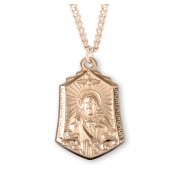 16kt Gold Over Sterling Silver Scapular Sacred Heart of Jesus w/24" Chain - Boxed - Necklace 16kt Gold Over Sterling Silver Scapular Sacred Heart of Jesus w/24" Chain - Boxed - Necklace