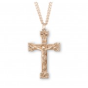 16kt Gold Over Sterling Rosary Crucifix w/24" Chain - Boxed - Necklace