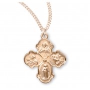 16kt Gold Over Sterling 4-Way w/18" Chain - Boxed - Necklace 16kt Gold Over Sterling 4-Way w/18" Chain - Boxed - Necklace