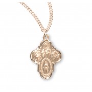 16kt Gold Over Sterling Silver Small 4-Way 18" Chain - Boxed - Necklace 16kt Gold Over Sterling Silver Small 4-Way 18" Chain - Boxed - Necklace
