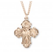 16kt Gold Over Sterling Silver 4-Way w/ 24" Chain - Boxed - Necklace 16kt Gold Over Sterling Silver 4-Way w/ 24" Chain - Boxed - Necklace