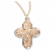 16kt Gold Over Sterling 4-Way medal with Holy Spirit-18" Chain - Boxed - Necklace 16kt Gold Over Sterling 4-Way medal with Holy Spirit-18" Chain - Boxed - Necklace