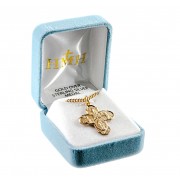 16k Gold Over Sterling Silver Saint Jude 4-Way w/Flower Ctr 24"Ch Boxed - Necklace 16k Gold Over Sterling Silver Saint Jude 4-Way w/Flower Ctr 24"Ch Boxed - Necklace