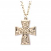 16kt Gold Over Sterling Lrg Gothic 4-Way 24" Chain - Boxed - Necklace 16kt Gold Over Sterling Lrg Gothic 4-Way 24" Chain - Boxed - Necklace