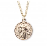 16kt Gold Over Sterling Silver Round St Chris/St Raphael 24" Chain - Boxed - Necklace 16kt Gold Over Sterling Silver Round St Chris/St Raphael 24" Chain - Boxed - Necklace