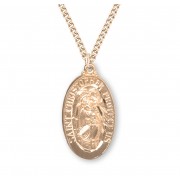 16kt Gold Over Sterling Silver Oval St Christopher 24" Chain - Boxed - Necklace 16kt Gold Over Sterling Silver Oval St Christopher 24" Chain - Boxed - Necklace