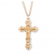 16kt Gold Over Sterling Silver Rosary Crucfix 24" Chain - Boxed - Necklace 16kt Gold Over Sterling Silver Rosary Crucfix 24" Chain - Boxed - Necklace