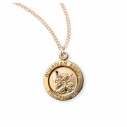 16kt Gold Over Sterling Medal Round Guardian Angel *18" Chain - Boxed - Necklace 16kt Gold Over Sterling Medal Round Guardian Angel *18" Chain - Boxed - Necklace