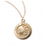 Holy Baptism Round Gold Over Sterling Silver Medal - Necklace