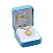 Saint Michael Round Gold over Sterling Silver Medal - Necklace