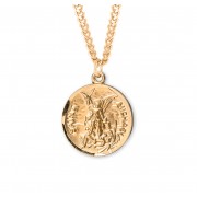 16kt Gold Over Sterling Silver St Michael w/Prayer Back w/24" Chain - Boxed - Necklace 16kt Gold Over Sterling Silver St Michael w/Prayer Back w/24" Chain - Boxed - Necklace
