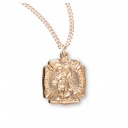 16kt Gold Over Sterling Small St. Florian 18" Chain - Boxed - Necklace