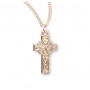 Gold Over Sterling Silver Irish Celtic cross - Necklace