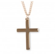 16kt Gold Over Sterling Plain Medal Cross *20" Chain - Boxed - Necklace