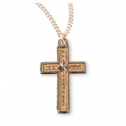 16kt Gold Over Sterling 15/16" x 9/16" Cross on an 18" Chain - Boxed - Necklace 16kt Gold Over Sterling 15/16" x 9/16" Cross on an 18" Chain - Boxed - Necklace