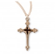 16kt Gold Plated High Polished Plain Cross with a 18" Chain - Boxed - Necklace