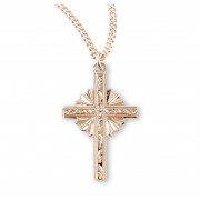 16kt Gold Over Sterling Silver Medium Starburst Cross - 18"Ch Boxed - Necklace 16kt Gold Over Sterling Silver Medium Starburst Cross - 18"Ch Boxed - Necklace