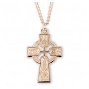 16kt Gold Over Sterling Celtic Cross - 24" Chain - Boxed - Necklace 16kt Gold Over Sterling Celtic Cross - 24" Chain - Boxed - Necklace