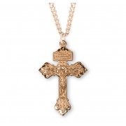 16kt Gold Over Sterling Silver Small Pardon Crucfix 24" Chain - Boxed - Necklace 16kt Gold Over Sterling Silver Small Pardon Crucfix 24" Chain - Boxed - Necklace