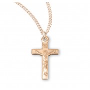 16kt Gold Over Sterling Tiny Crucfix *16" Ch - Boxed - Necklace