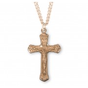 16kt Gold Over Sterling Medal Vine Design Cross 20" Chain - Boxed - Necklace 16kt Gold Over Sterling Medal Vine Design Cross 20" Chain - Boxed - Necklace