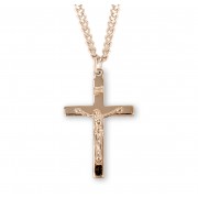 16kt Gold Over Sterling Medal High Polished Plain Crucfix *20" Chain - Boxed - Necklace 16kt Gold Over Sterling Medal High Polished Plain Crucfix *20" Chain - Boxed - Necklace