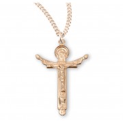 16kt Gold Over Sterling Trinity Cross 18" Chain - Boxed - Necklace