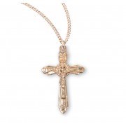 16kt Gold Over Sterling Fancy Crucfix 18" Chain - Boxed - Necklace 16kt Gold Over Sterling Fancy Crucfix 18" Chain - Boxed - Necklace
