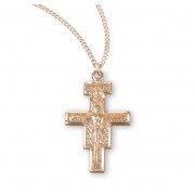 San Damiano Gold Over Sterling Silver Crucifix - Necklace