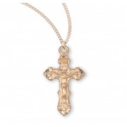 Gold Over Sterling Silver Fancy Filigree Crucifix - Necklace