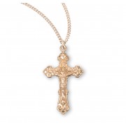 16kt Gold Over Sterling Medal Crucfix 18" Chain - Boxed - Necklace 16kt Gold Over Sterling Medal Crucfix 18" Chain - Boxed - Necklace