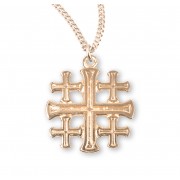 16kt Gold Over Sterling Jerusalem Cross - 18" Chain - Boxed - Necklace 16kt Gold Over Sterling Jerusalem Cross - 18" Chain - Boxed - Necklace