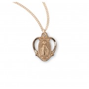 16kt Gold Over Sterling Silver Pierced Heart-Shaped Miraculous - 18" Chain - Boxed - Necklace 16kt Gold Over Sterling Silver Pierced Heart-Shaped Miraculous - 18" Chain - Boxed - Necklace