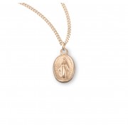 Gold Over Sterling Silver Oval Miraculous Medal - Necklace
