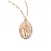 16kt Gold Over Sterling Silver Sm Oval Miraculous 18" Chain - Boxed - Necklace 16kt Gold Over Sterling Silver Sm Oval Miraculous 18" Chain - Boxed - Necklace