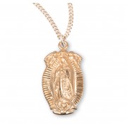 16kt Gold Plated Our Lady of Guadalupe Medal w/18" Chain - Boxed - Necklace